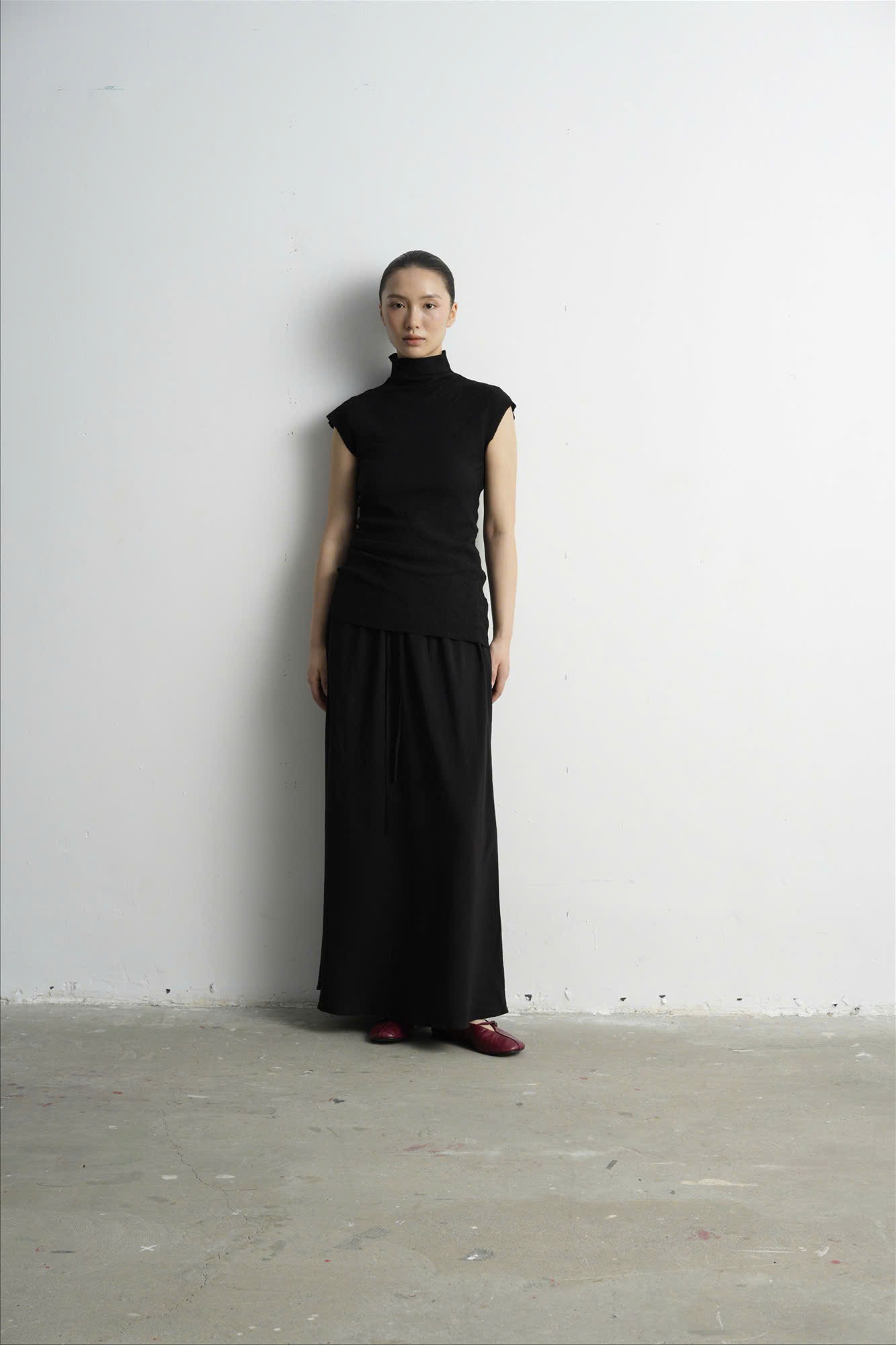 Monochrome Turtleneck & Skirt Set